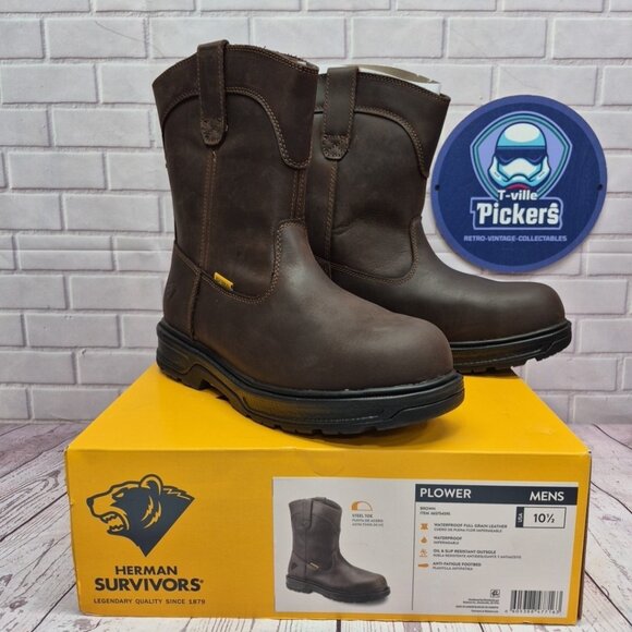 Herman Survivors Other - Herman Survivors Plower Waterproof Pull On Work Boots Steel Toe Men's Sz 10 1/2